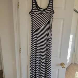 Black and White Striped Maxi Dress